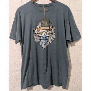 Wild Tribute- Yeti Print, Indigo, Size Large Nwt, Nature, Recycle, Soft, T-shirt